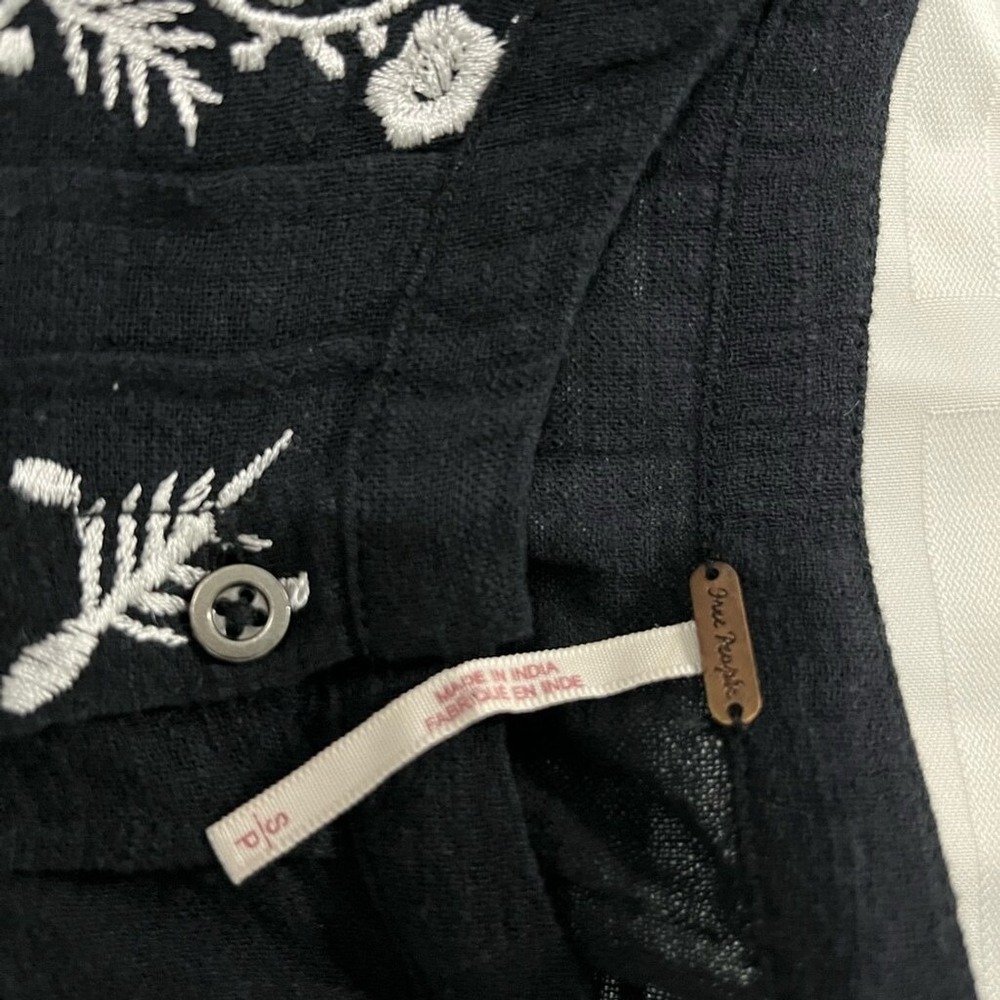 FREE PEOPLE Santiago Mini Dress Gauze Embroidered Cotton Size‎ Small, NWT's - Picture 9 of 11